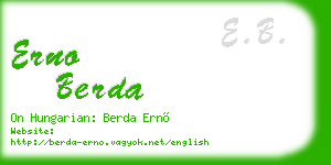 erno berda business card